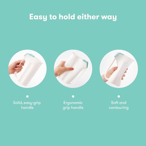 frida baby control the flow bath rinse cup, tear free rinser, easy grip handle and removable rain shower, made in usa