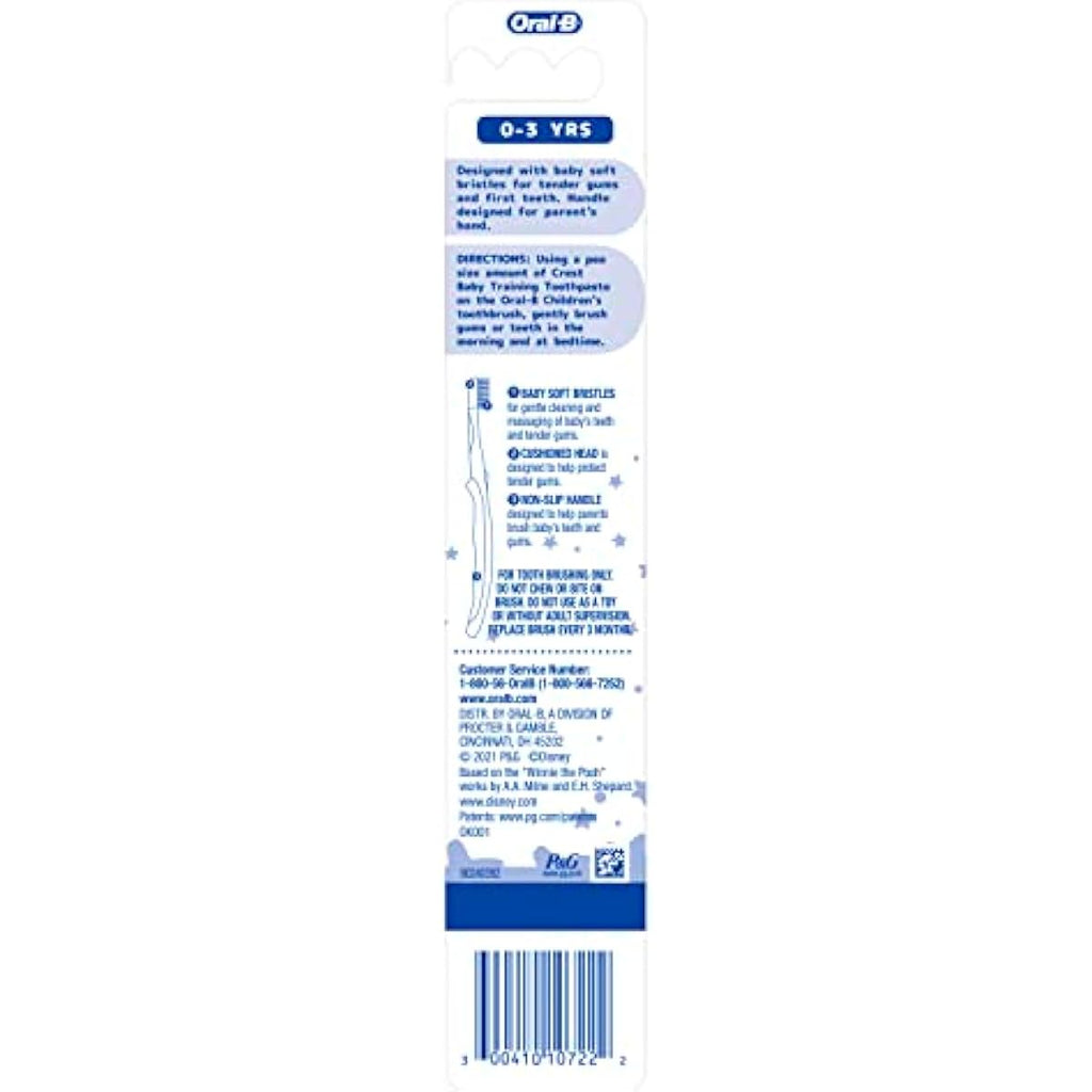 oral-b baby toothbrush pooh 0-3 years baby soft bristles manual 1 count