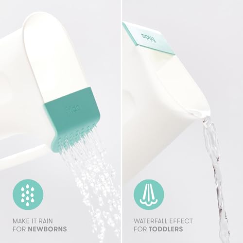 frida baby control the flow bath rinse cup, tear free rinser, easy grip handle and removable rain shower, made in usa
