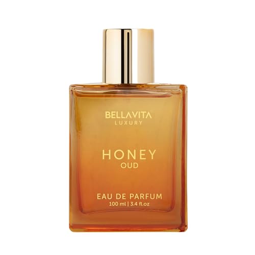 BellaVita Luxury Honey Oud Eau de Parfum (3.4 fl. oz.) | Patchouli, Vanilla, Bergamot, Floral & Spicy + Vegan Essentials Oils | Best gift for Valentine's Day | Long-Lasting Unisex Fragrance