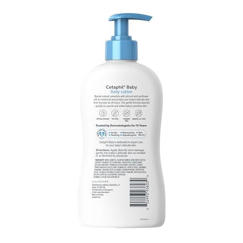 Calendula and Vitamin E baby lotion, 13.5 fl oz, organic and non-toxic ingredients for sensitive skin