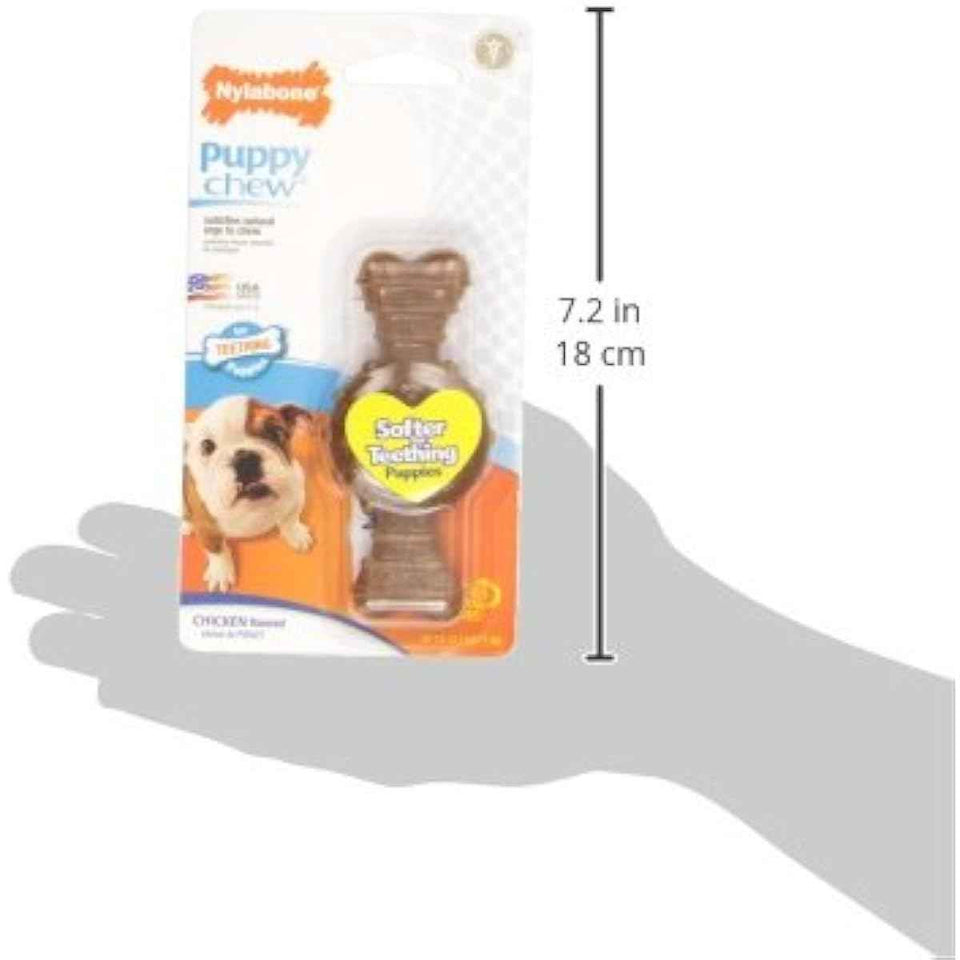 Nylabone Ring Bone Chicken Flavor Puppy Chew Toy for X-Small Dogs Up to 15 lbs