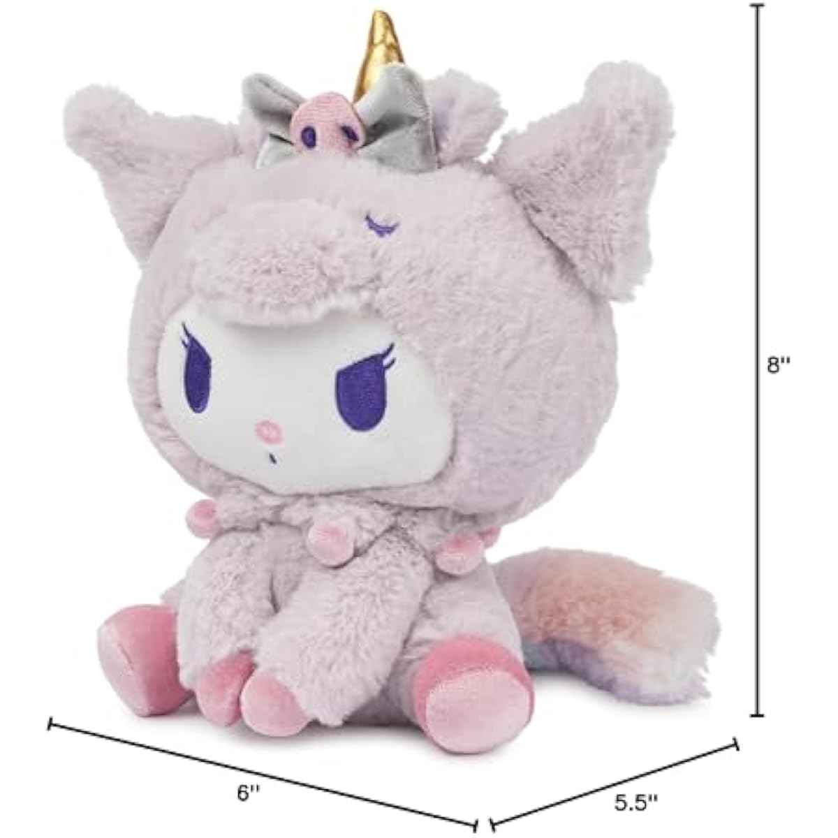 GUND Sanrio Kuromi Unicorn Plush Toy, Premium Stuffed Animal for Ages 1 and Up, Purple, 6”