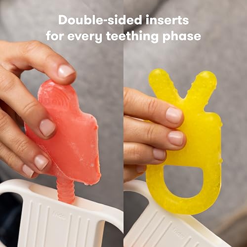 Frida Baby 4-in-1 Silicone Teether for Babies and Infants, BPA-free, 0-18 Months, Not-Too-Cold-to-Hold