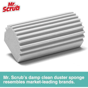 4-Pack Grey Damp Dusting Sponges - Reusable Household Cleaning Tool for Blinds, Fans, Glass, Mirrors