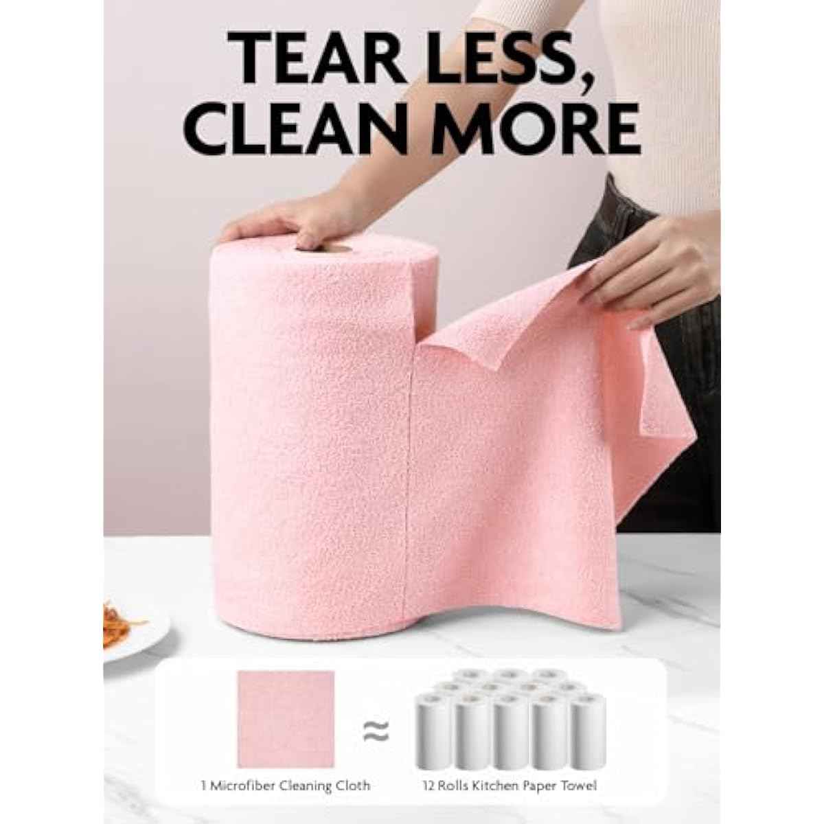 75-Pack Fantasticlean 12" x 12" Microfiber Dishcloths, Reusable, Washable, Scratch-Free, Ultra-Absorbent