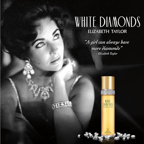 elizabeth taylor white diamonds women's eau de toilette fragrance, 3.3 fl oz long-lasting floral edp spray