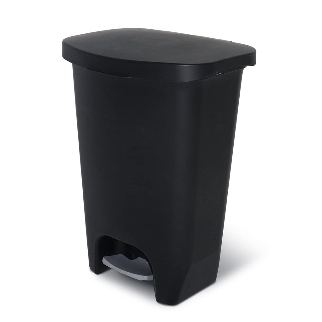 Glad 13 Gallon Trash Can | Plastic Kitchen Waste Bin with Odor Protection of Lid | Hands Free with Step On Foot Pedal