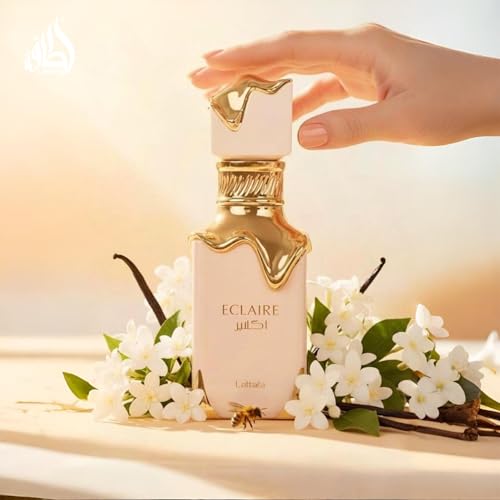 Lattafa Eclaire vanilla caramel sweet floral eau de parfum long-lasting fragrance for women 3.40 ounce / 100 ml
