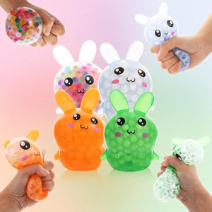 Easter Basket Stuffers, 4 Pack Squishy Easter Bunny Stress Balls for Adults, Easter Basket Stuffers, Easter Toys Stress Relief Fidget Balls ,Easter Basket Ideas Gifts