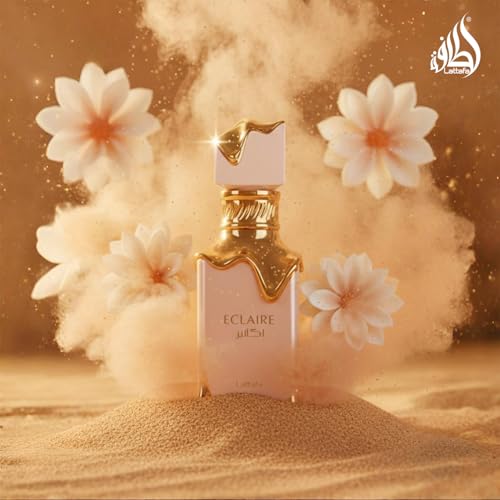 Lattafa Eclaire vanilla caramel sweet floral eau de parfum long-lasting fragrance for women 3.40 ounce / 100 ml
