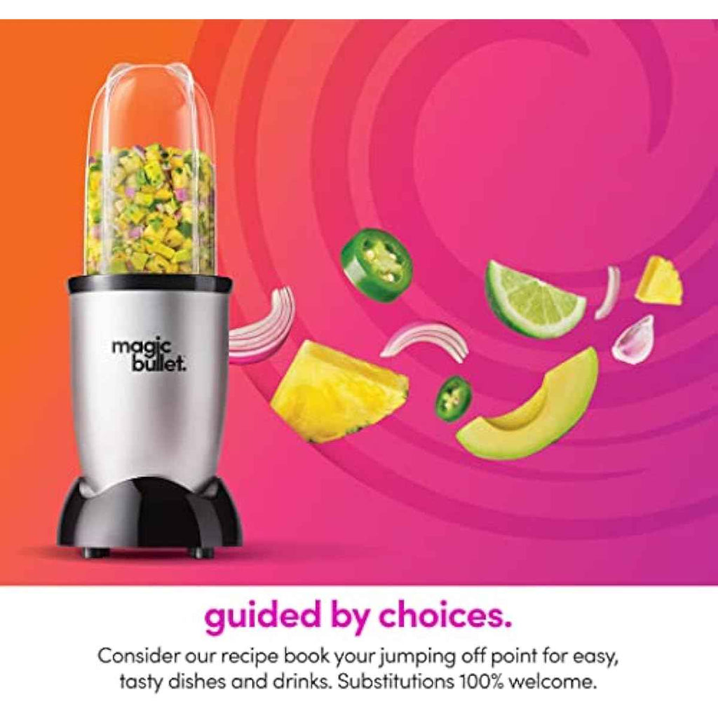 Magic Bullet Blender 11-Piece Set, Silver, Hi-Speed, Compact Kitchen Food Processor