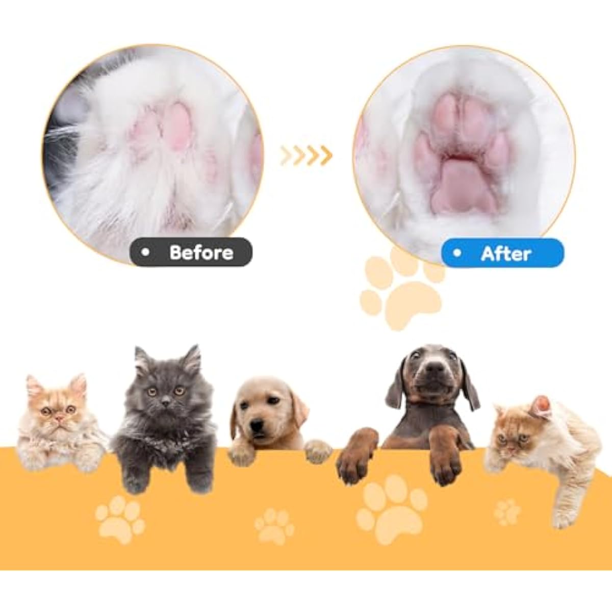 Mcbazel Pet Micro Precision Trimmer, Multifunctional Pet Hair Trimmer Waterproof Rechargeable Shaver with LED Light for Paws Eyes Ears Face Buttocks for Small Dogs and Cats，50dB Quiet Shave.