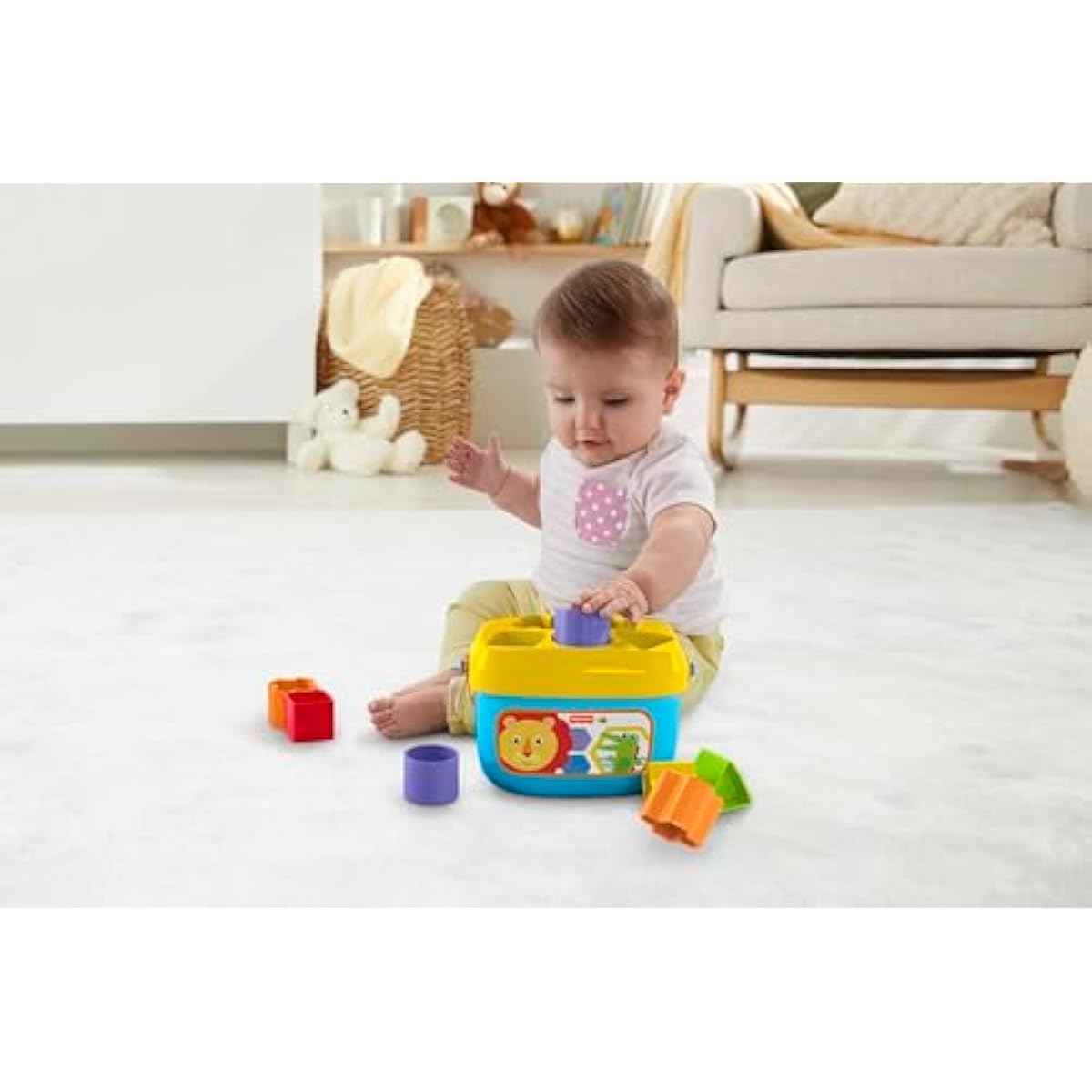 Fisher-Price Baby's First Blocks Set of 10 Shapes for Sorting Play for Infants Ages 6+ Months