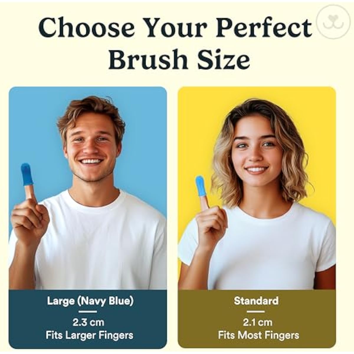 Jasper 2-pack 360-degree dog toothbrush kit for small and large pets, blue