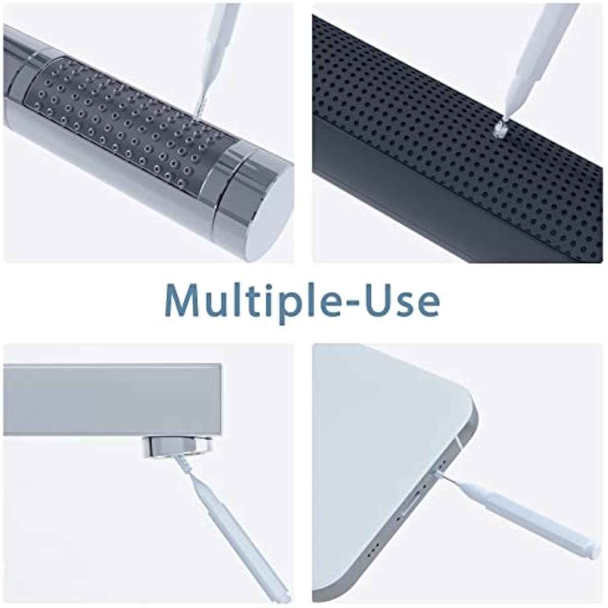 Shower Head Cleaning Brush for Small Hole,Multifunctional Shower Head Cleaner Tool Anti-Clogging Nozzle with Storage Boxes, Showerhead Cleaning Brushes Picks for Household Bathroom, White