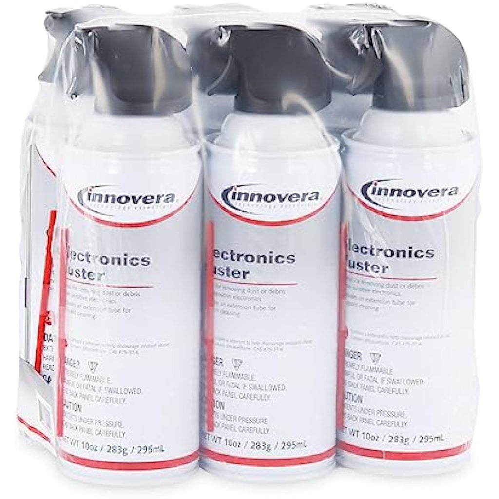 Innovera Compressed Air Duster Cleaner, 10 oz Can, 6/Pack