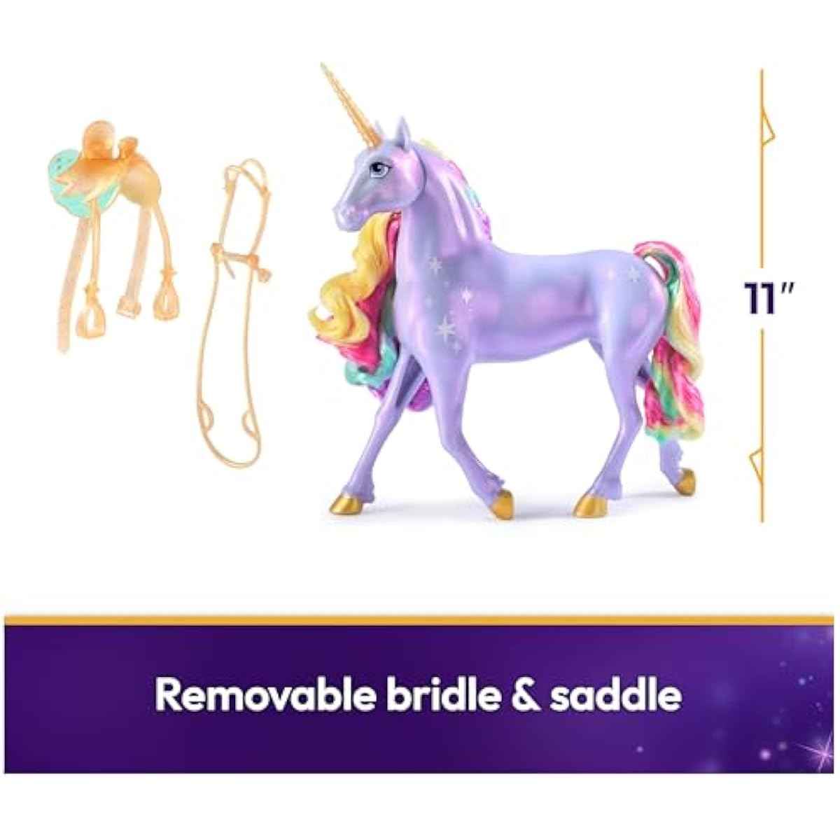 Unicorn Academy, 11-inch Rainbow Light-up Wildstar with lights, sounds & music, for girls ages 4 and up