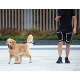iYoShop hands-free dog leash with zipper pouch and dual padded handles for medium and large dogs (large, 25-120 lbs, black)