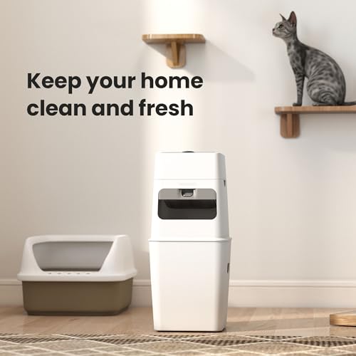 Neakasa 9.2L PooGuard Litter Disposal Bin with Viewing Window and 4-Month Refill Bag, white
