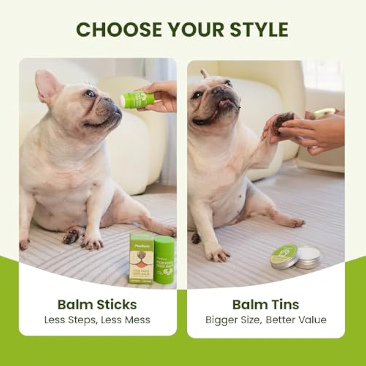 Lick-Safe Dog Paw & Nose Balm with Coconut Oil | Winter Snow, Road Salt & Cold Pavement Protector | All-Natural Moisturizer & Soother for Dry, Cracked Pads & Snout | Horse Hoof, Joint Care