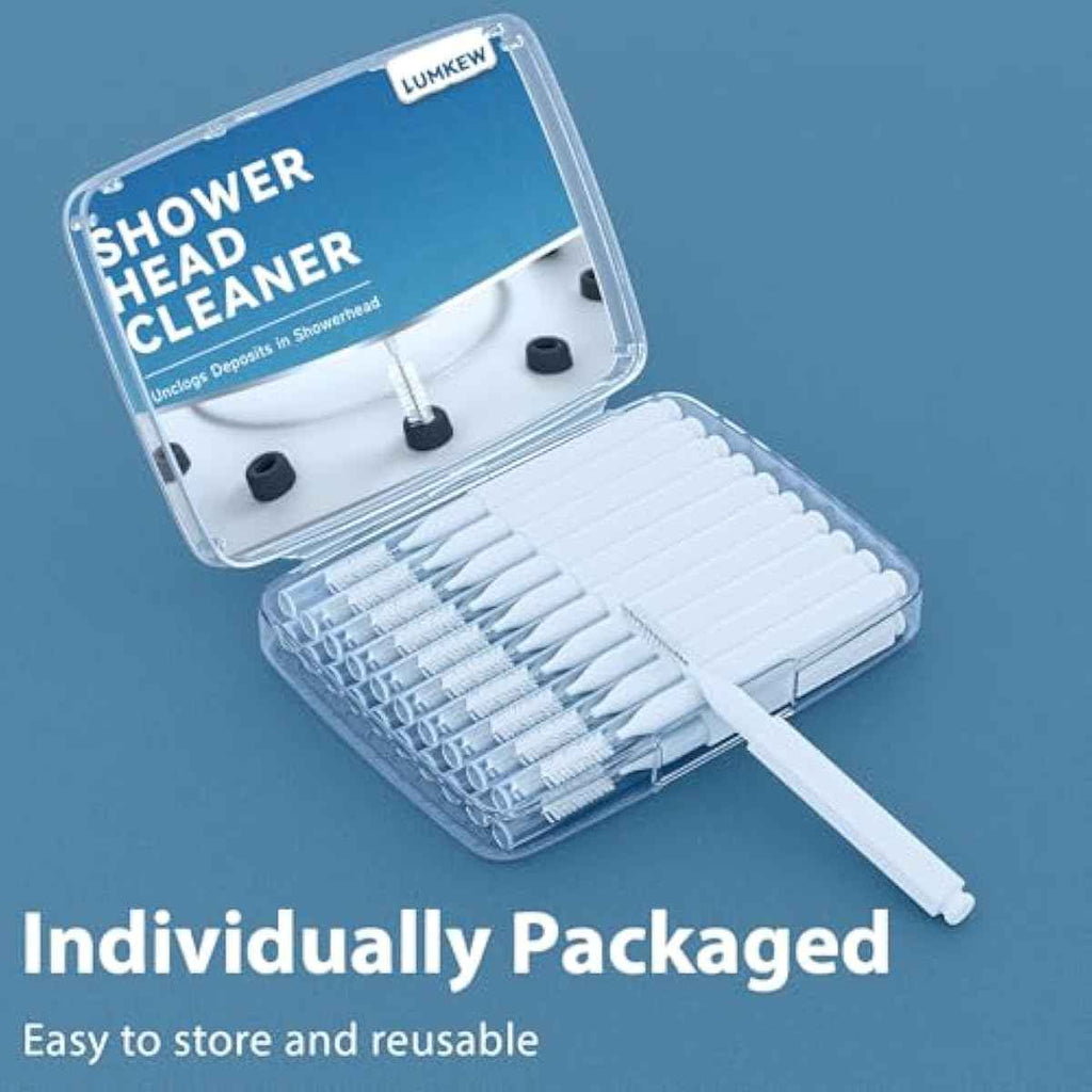 Shower Head Cleaning Brush for Small Hole,Multifunctional Shower Head Cleaner Tool Anti-Clogging Nozzle with Storage Boxes, Showerhead Cleaning Brushes Picks for Household Bathroom, White