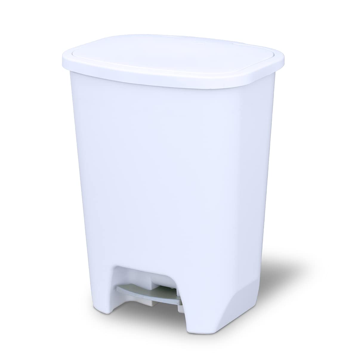 Glad 13 Gallon Trash Can | Plastic Kitchen Waste Bin with Odor Protection of Lid | Hands Free with Step On Foot Pedal