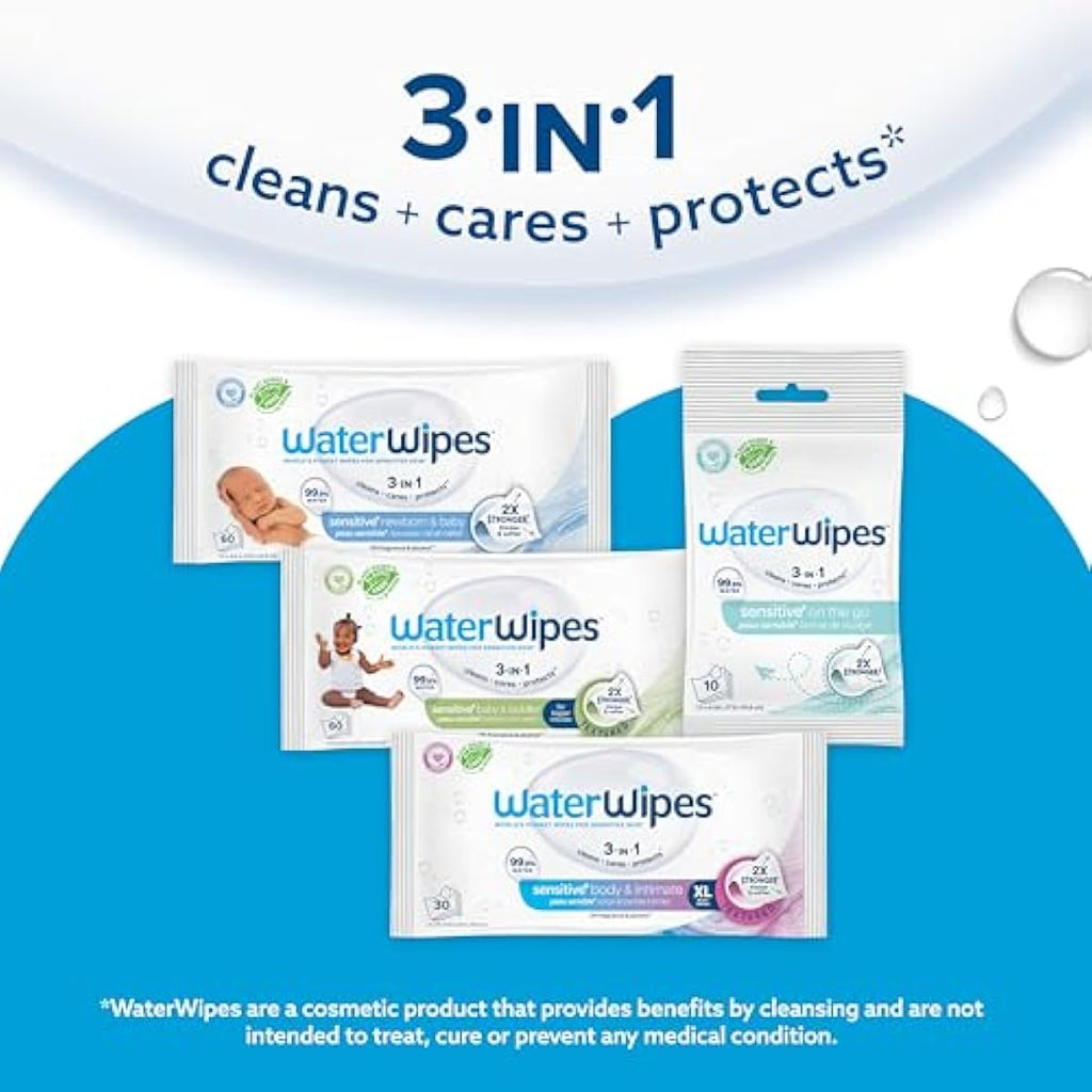 waterwipes sensitive+ baby & toddler 3-in-1 wipes 540 count unscented hypoallergenic