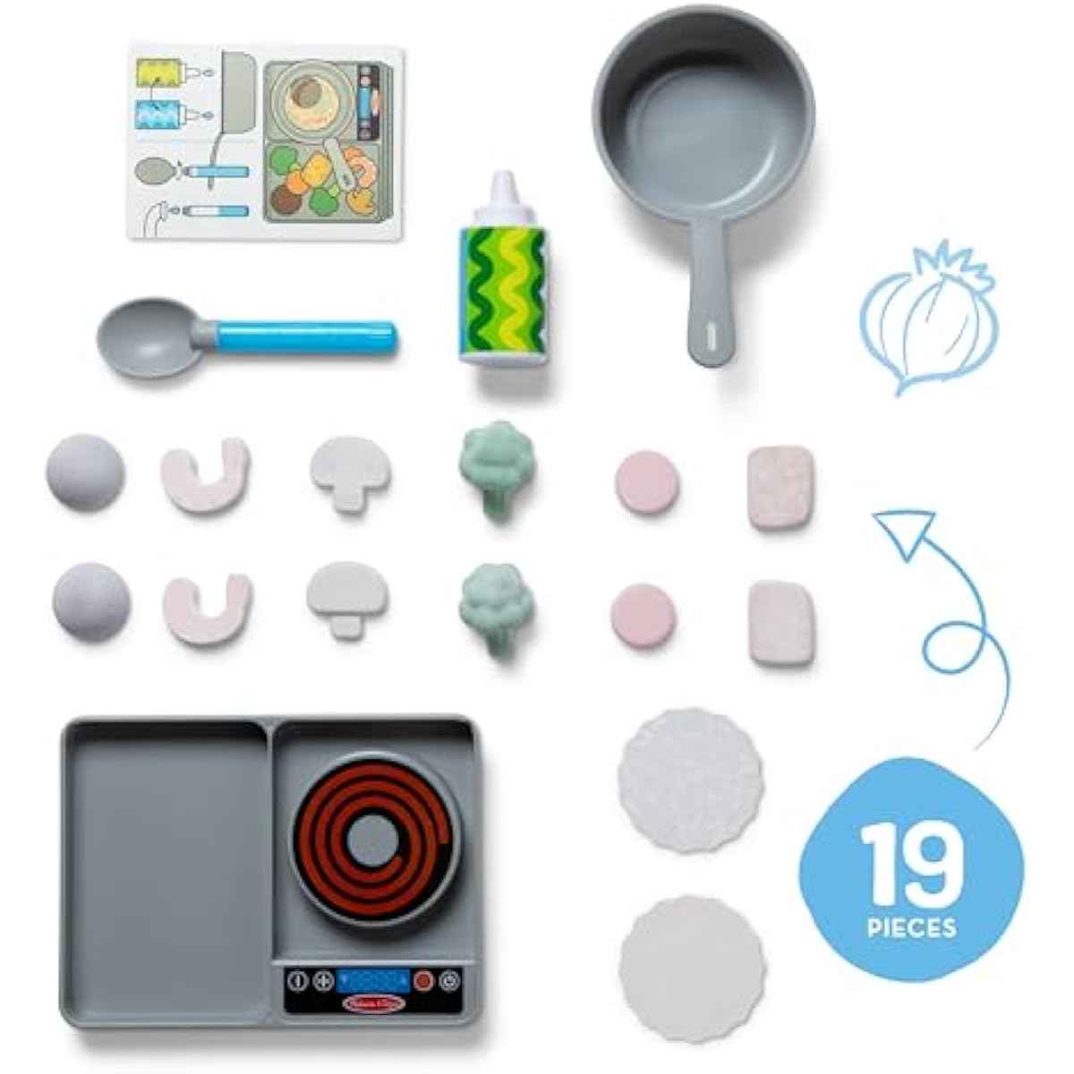 Melissa & Doug Simmer & Stir Stovetop Play Set with Water Wow!® Color Changing Play Food Preschool Toy Ages 3+