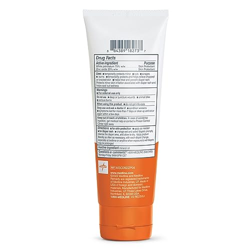Medline Remedy Essentials Zinc Oxide Unscented Skin Protectant 4 oz Tube, Barrier Incontinence Cream
