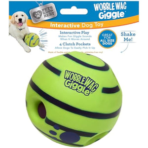 Wobble Wag Giggle Ball | Rolling Enrichment Toy for Fun Playtime, Interactive Play for Indoor or Outdoor, Keeps Dogs & Puppies Large, Medium or Small Busy & Moving, As Seen on TV | Pack of 1