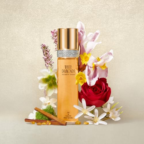 elizabeth taylor white diamonds women's eau de toilette fragrance, 3.3 fl oz long-lasting floral edp spray