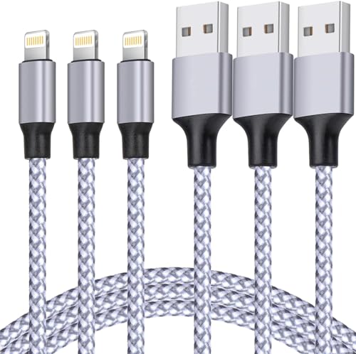 TAKAGI MFi certified Lightning cable 3PACK 6FT nylon braided for iPhone 14/13/12/11 Pro Max/XS MAX/XR/XS/X/8/iPad