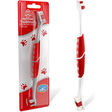 Red Pet Toothbrush for Medium & Large Dogs and Cats with Soft Bristles - Easy Teeth Cleaning