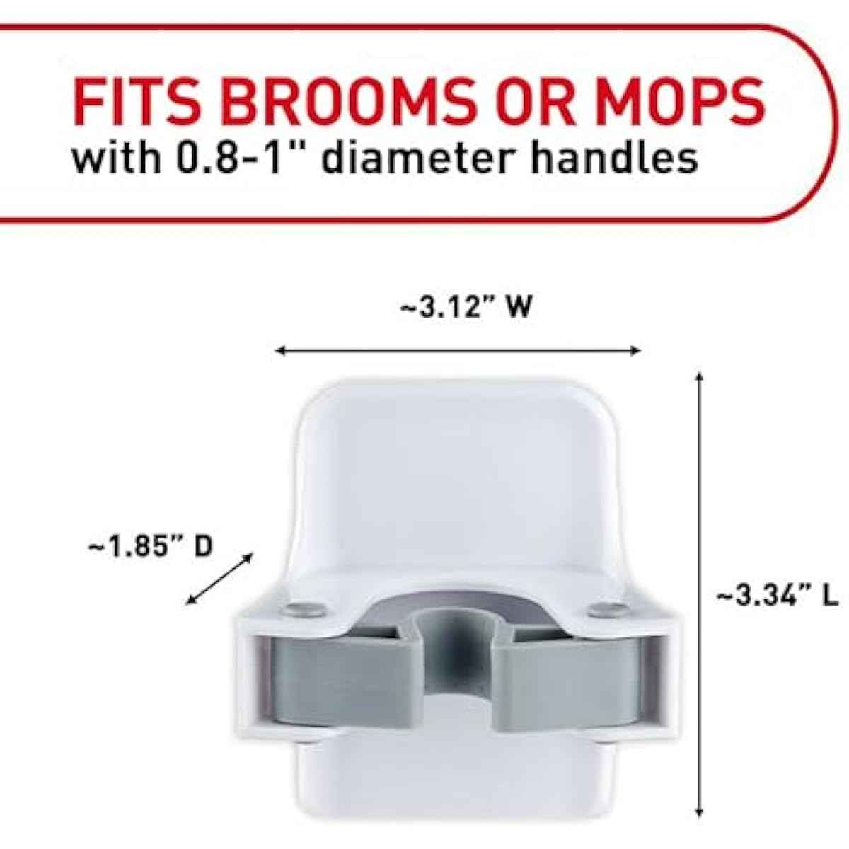 Command Broom and Mop Grippers: Damage-Free Wall Mount for Cleaning Supplies