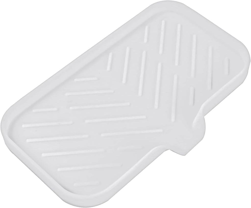 MicoYang silicone bathroom soap dish with drain spout, sink organizer, and sponge holder, 4.9 x 3.2 inches