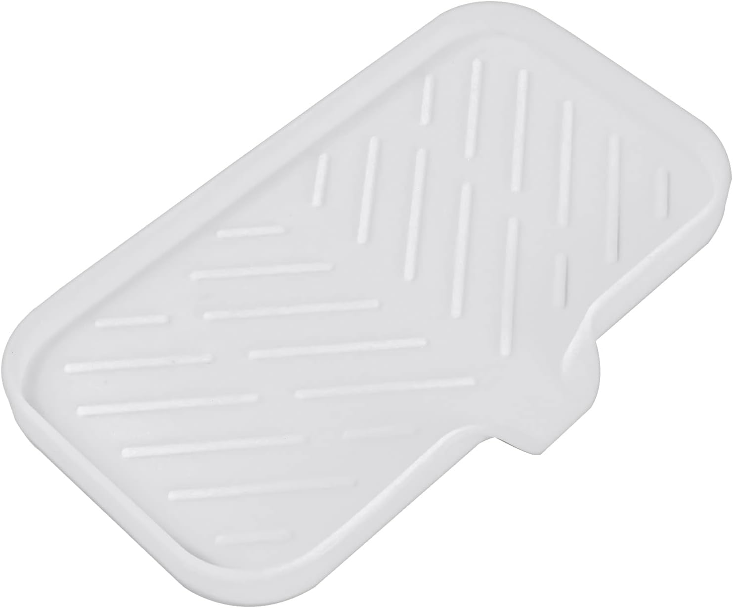 MicoYang silicone bathroom soap dish with drain spout, sink organizer, and sponge holder, 4.9 x 3.2 inches