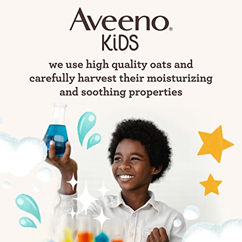 Aveeno Kids Sensitive Skin Face & Body Wash, Oat Extract, Tear-Free, Non-Drying, 18 fl oz Pump Dispenser