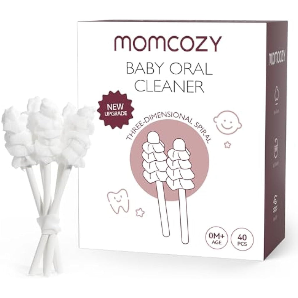 momcozy baby tongue cleaner gauze 40 count disposable oral cleaner for newborns and toddlers