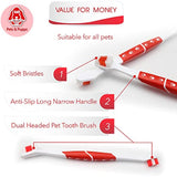 Red Pet Toothbrush for Medium & Large Dogs and Cats with Soft Bristles - Easy Teeth Cleaning