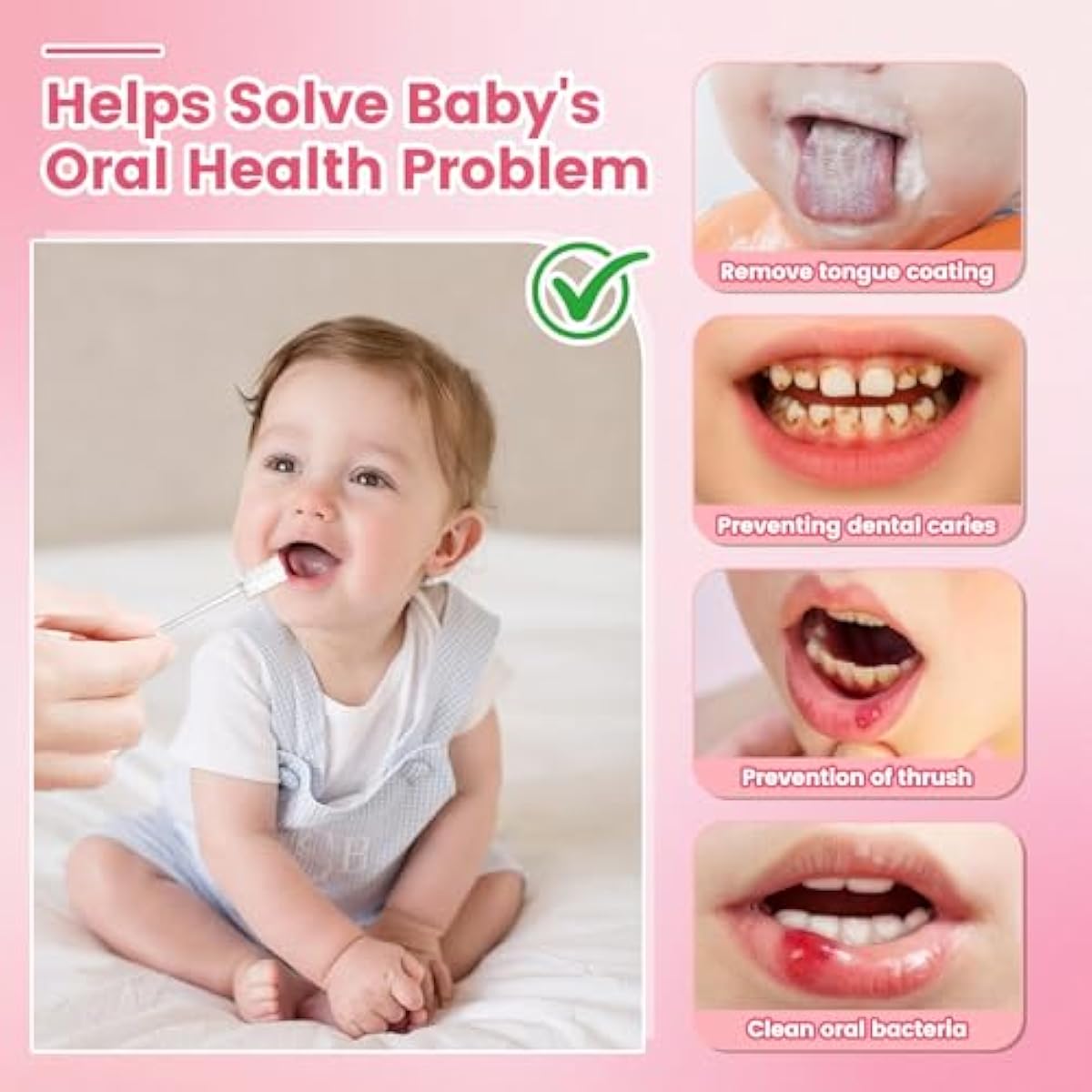 Baby VUXHUAR Tongue Cleaner, 48-Count, Soft Disposable Oral Care Gauze Swabs for 0-36 Months Newborns