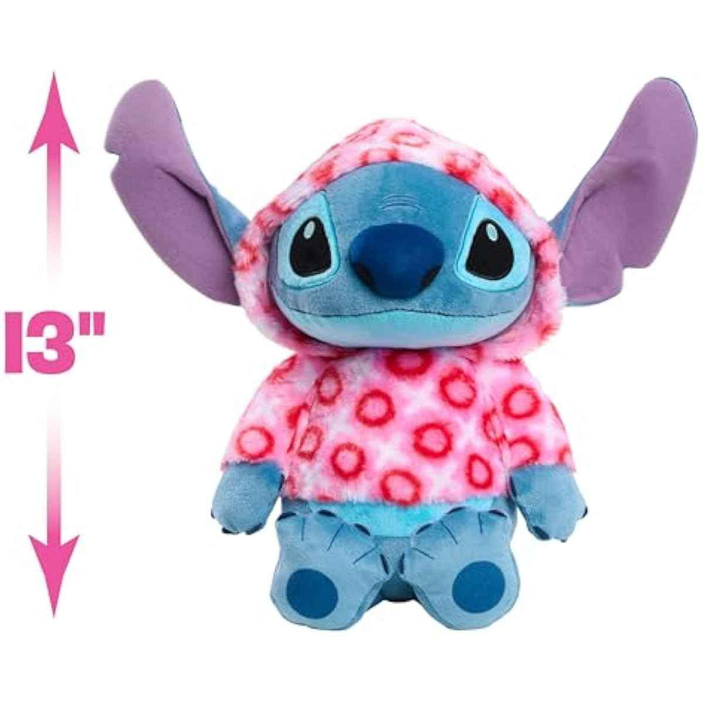 Disney Stitch Large 13-inch Valentines Heart Hoodie Plush Stuffed Animal, Soft & Huggable, Toy for Fans, Girls, Boys, Ages 2 and Up by Just Play