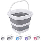 Collapsible Bucket, 5L 1.3Gallon Small Cleaning Mop Buckets for Household Outdoor Car Washing Tub Plastic Foldable Portable Camping Beach Sand Water Pot Pail Space Saving Square