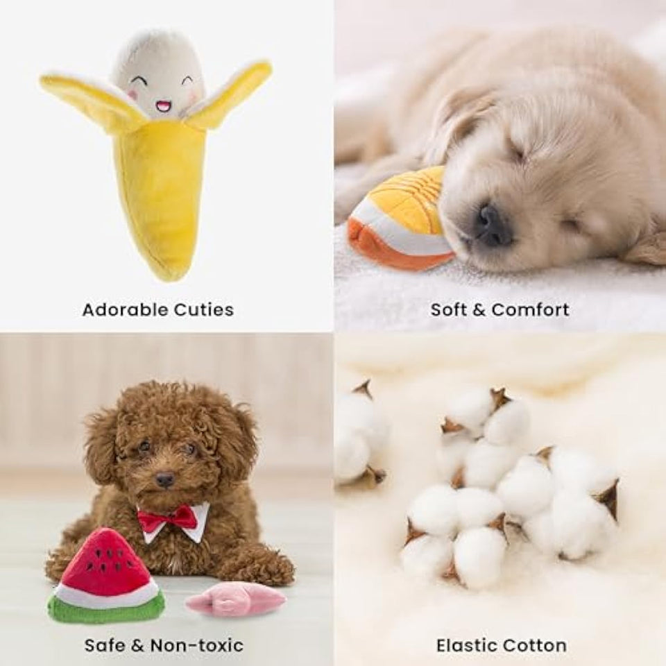 Nocciola Dog Squeaky Toys, Plush Small Dog Toys for Dogs, Stuffed with Squeakers,12 pcs Puppy Toys with a Carrying Bag for Small Medium Size