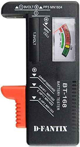 D-FantiX Battery Tester, Universal Battery Checker Small Battery Testers for AAA AA C D 9V 1.5V Button Cell Household Batteries Model BT-168