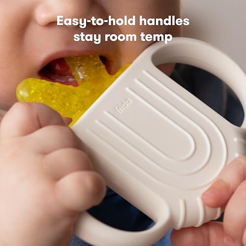 Frida Baby 4-in-1 Silicone Teether for Babies and Infants, BPA-free, 0-18 Months, Not-Too-Cold-to-Hold