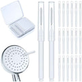 Shower Head Cleaning Brush for Small Hole,Multifunctional Shower Head Cleaner Tool Anti-Clogging Nozzle with Storage Boxes, Showerhead Cleaning Brushes Picks for Household Bathroom, White