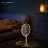 GeckoMan Rotating Head Electric Fly Swatter Racket Rechargeable Bug Zapper Racket Bug Zapper Indoor Fly Zapper Mosquito Zapper Flies Killer for Indoors, with a Telescopic Extension