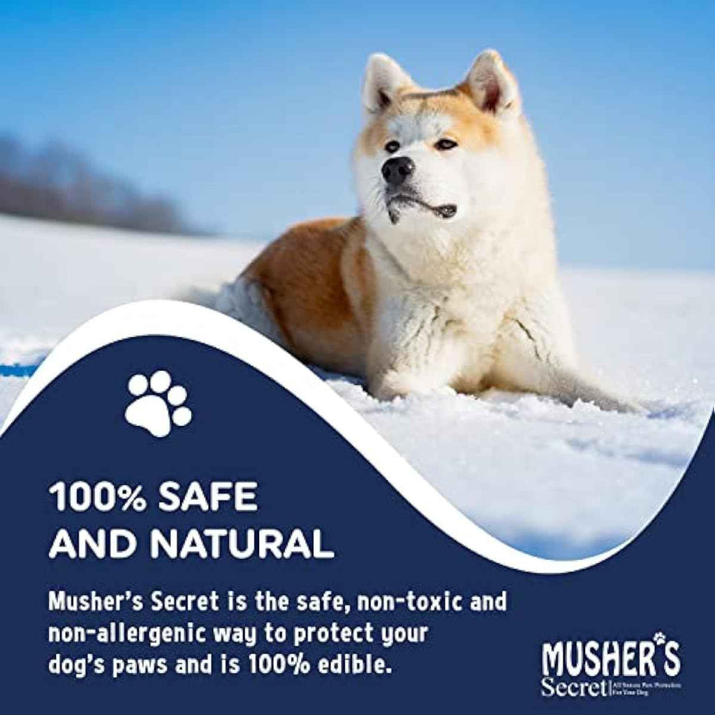 Musher's Secret Dog Paw Wax 60g – Moisturizing Dog Paw Balm – Helps Protect & Heals Cracked Paws – Creates an Invisible Paw Protectors Barrier – All-Natural Nose & Paw Balm with Vitamin E