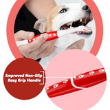 Red Pet Toothbrush for Medium & Large Dogs and Cats with Soft Bristles - Easy Teeth Cleaning